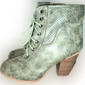 Green Lace Up Boots